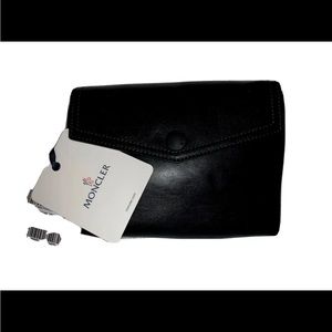 Moncler -wallet/ Clutch / Purse /bag Leather Black 8”x6”